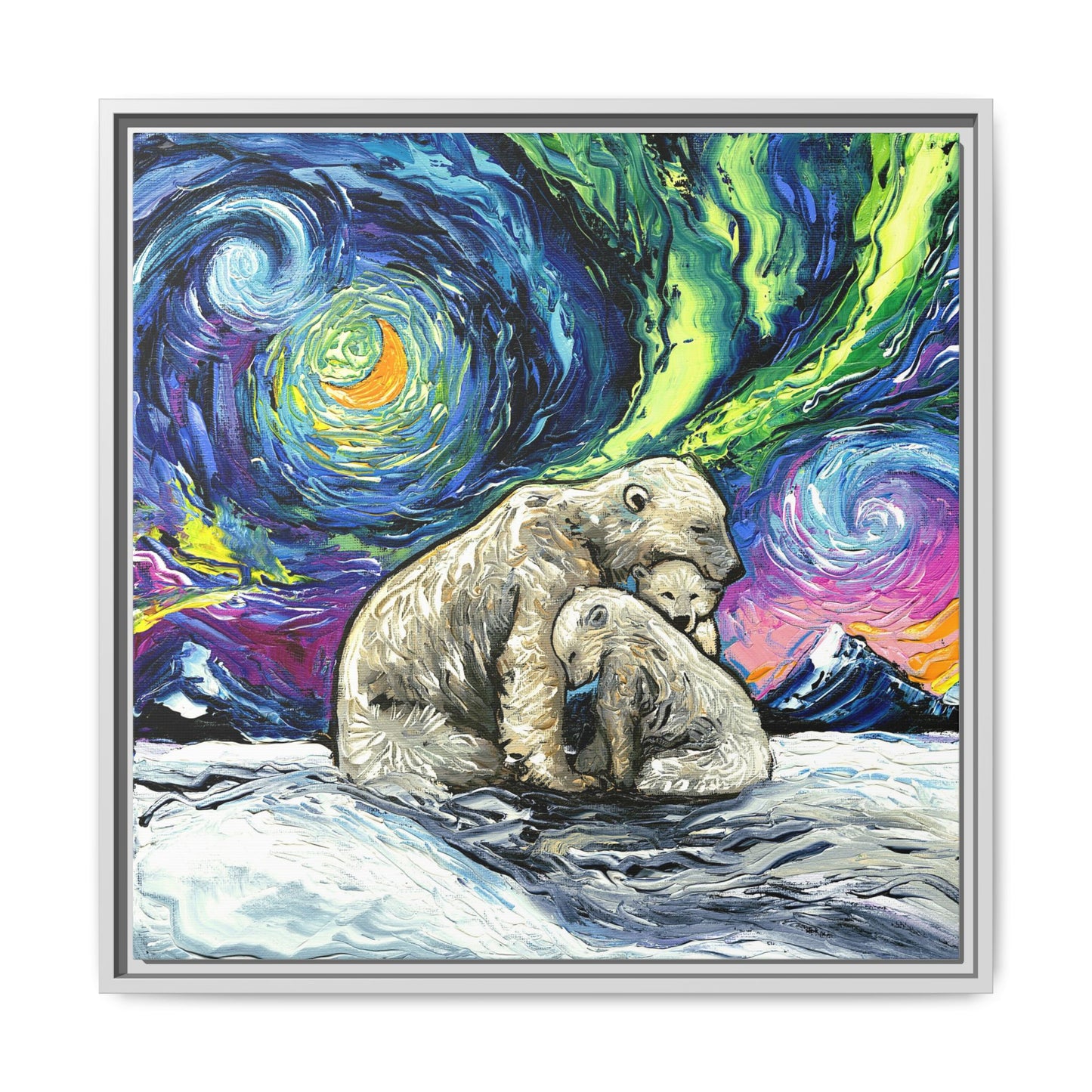 "Polar Night" Framed Canvas Wall Art