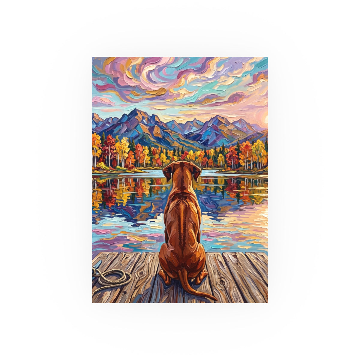 "On The Dock - Rhodesian Ridgeback" Wall Art Paper Print