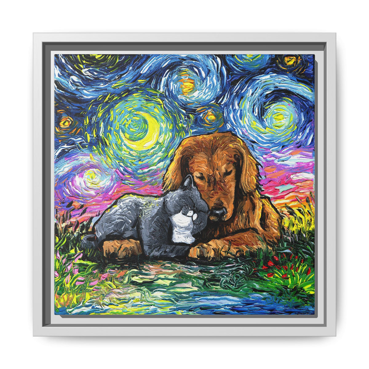 "Best Friends" Framed Canvas Wall Art