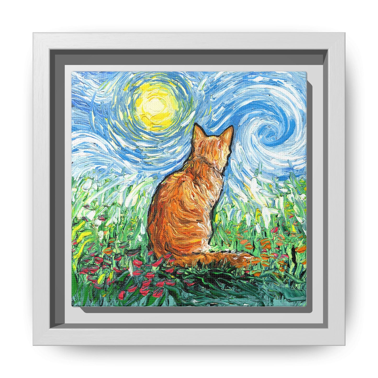 "Starry Morning" Framed Canvas Wall Art