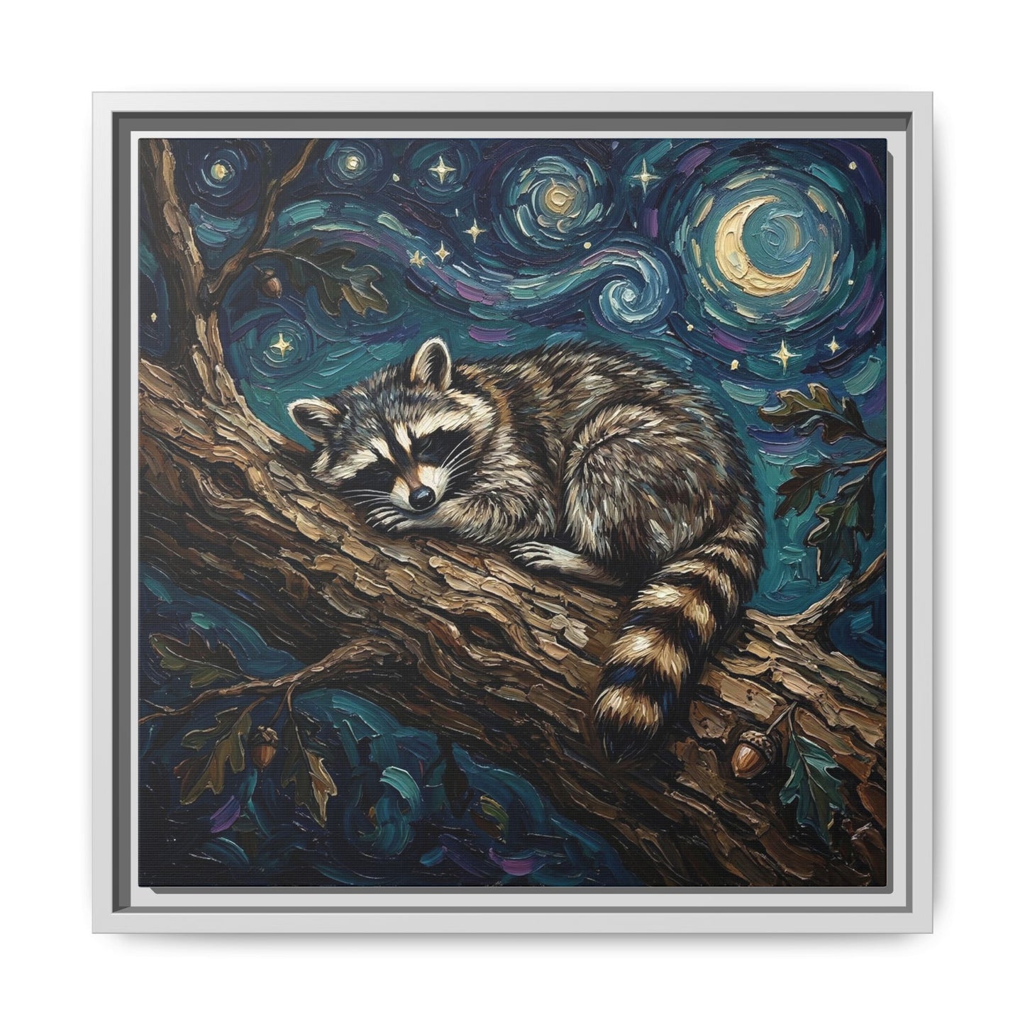 "Midnight Bandit" Framed Canvas Wall Art