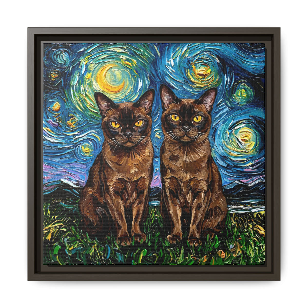 "Burmese Night" Framed Canvas Wall Art