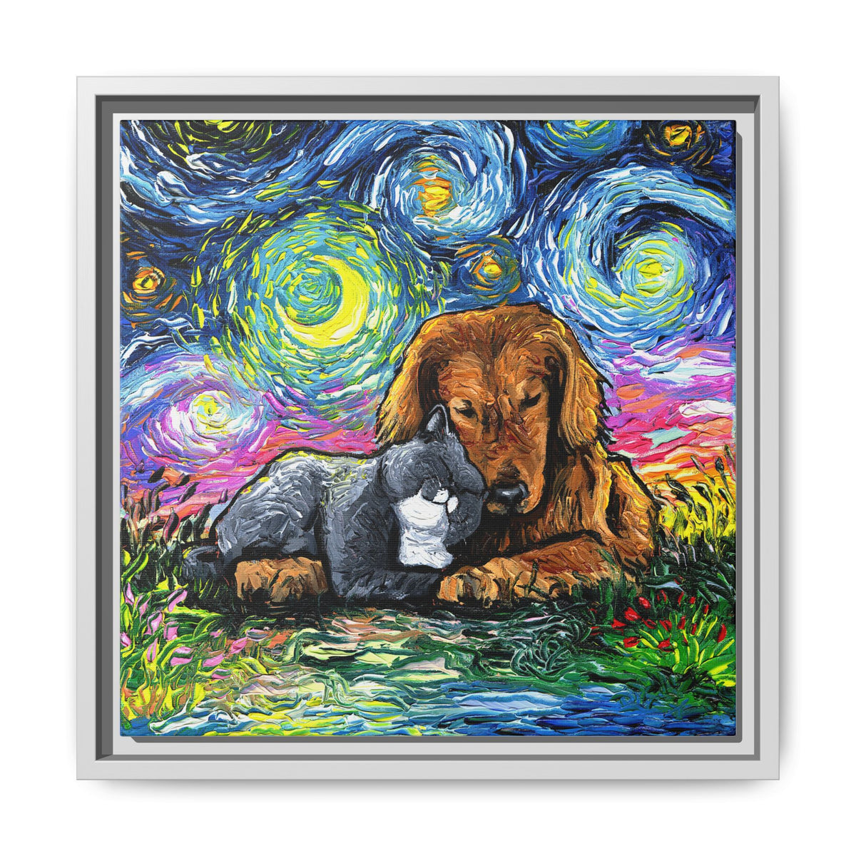 "Best Friends" Framed Canvas Wall Art