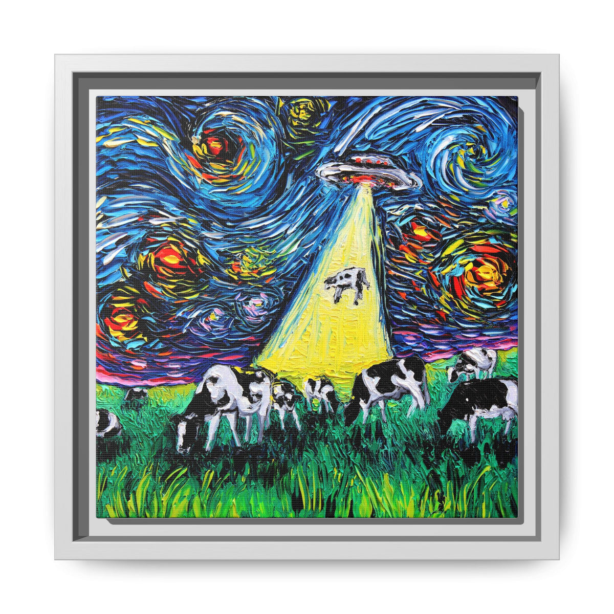 "van Gogh Was Never Abducted" Framed Canvas Wall Art