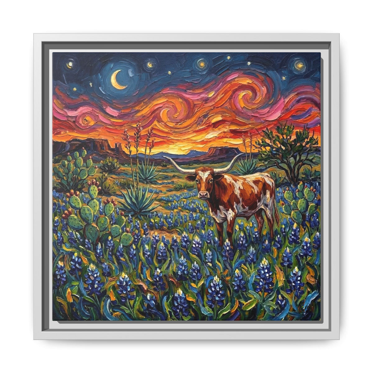 "Texas Night" Framed Canvas Wall Art