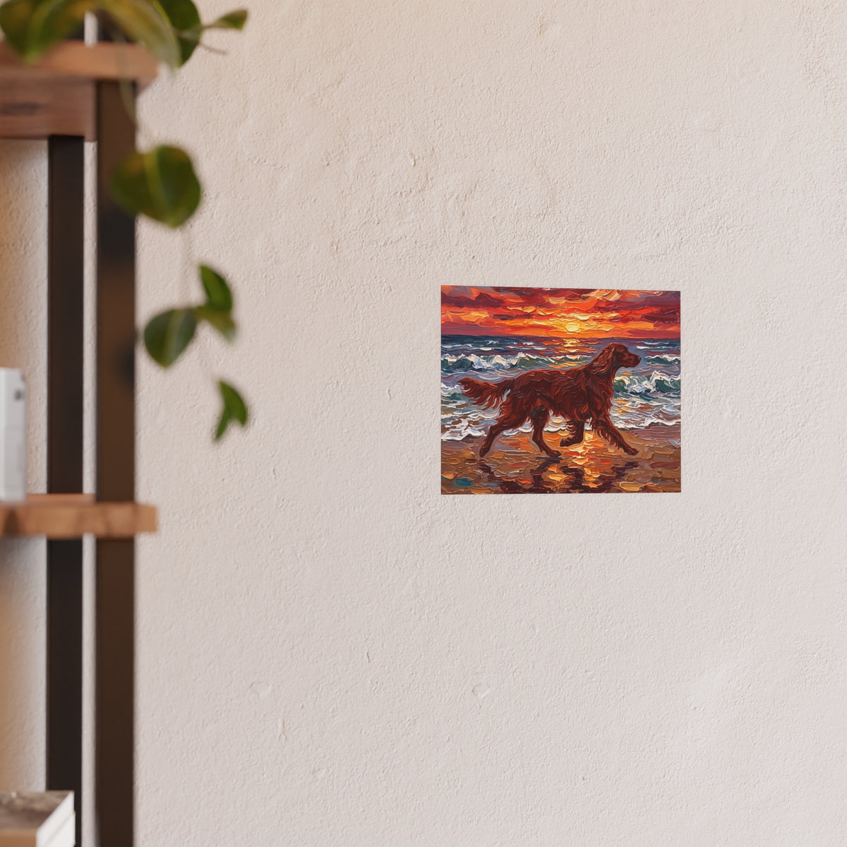 "Beach Day - Irish Setter" Wall Art Paper Print