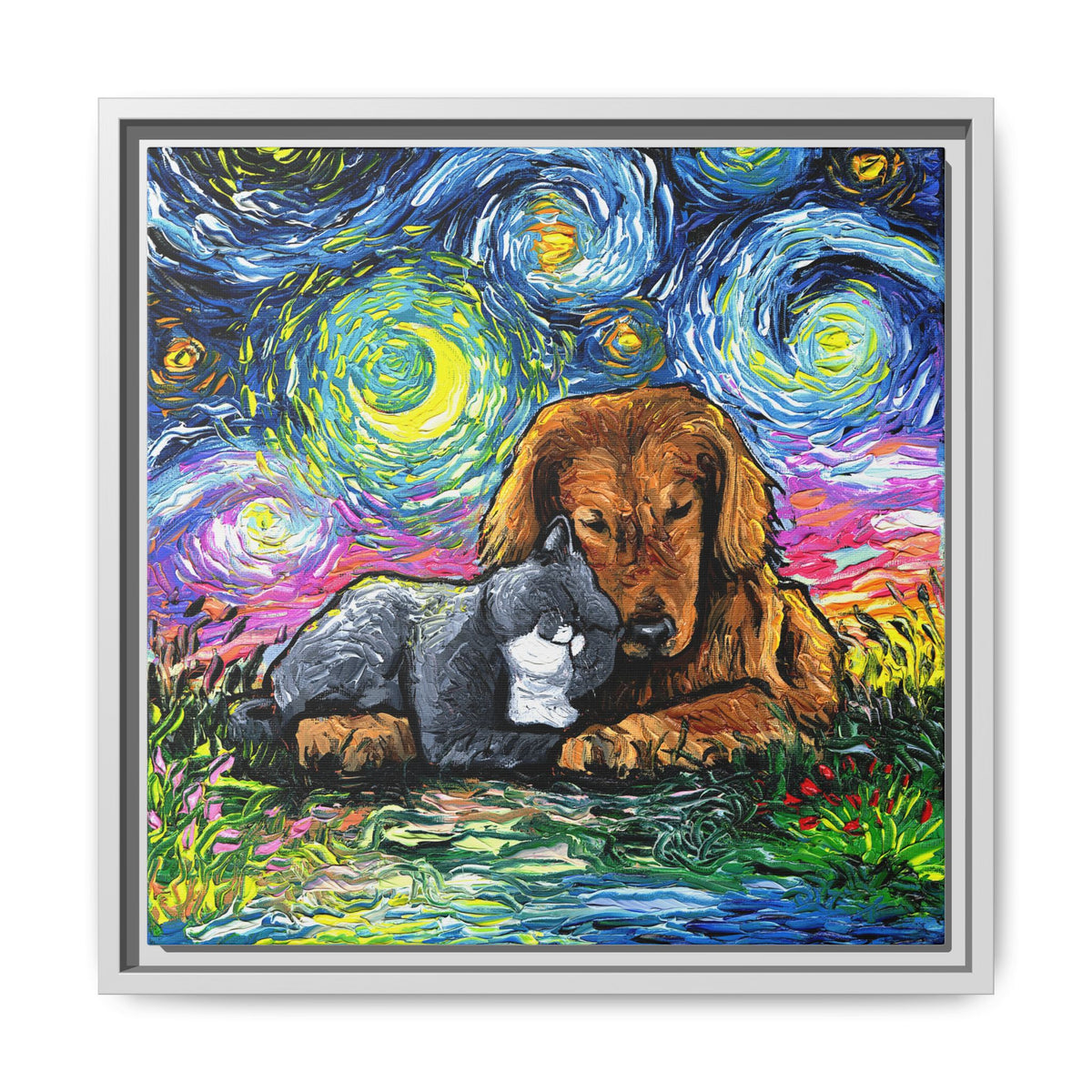 "Best Friends" Framed Canvas Wall Art