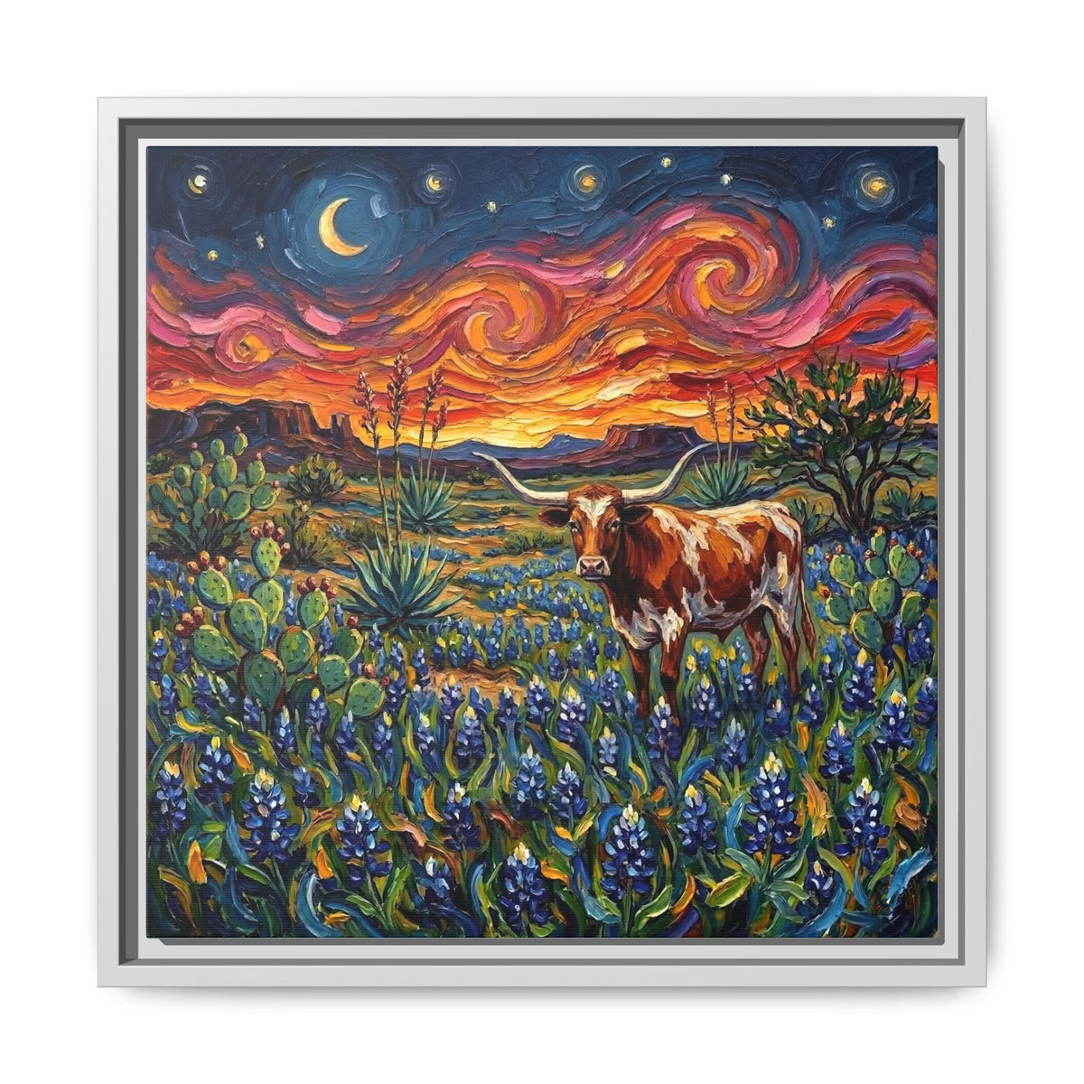 "Texas Night" Framed Canvas Wall Art
