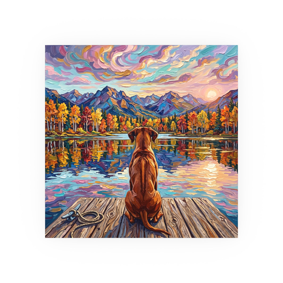 "On The Dock - Rhodesian Ridgeback" Wall Art Paper Print