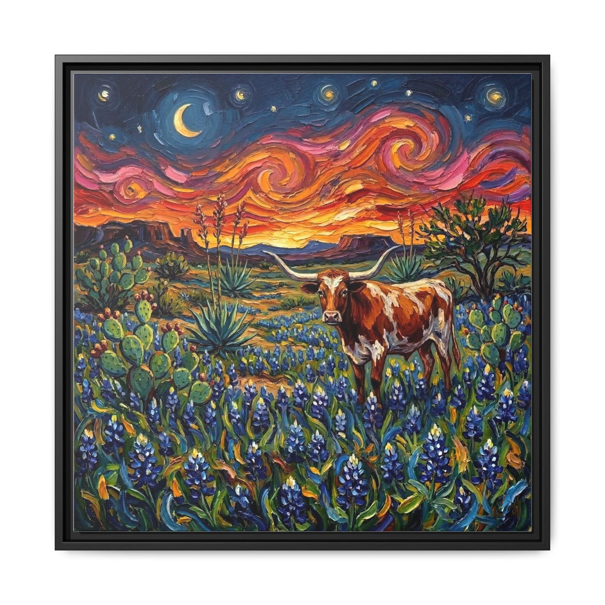 "Texas Night" Framed Canvas Wall Art
