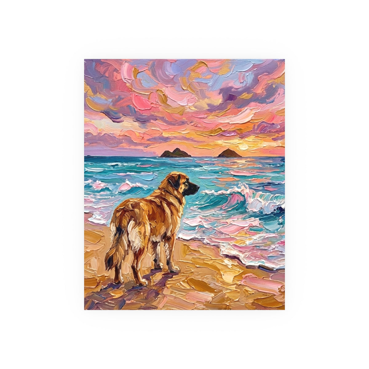 Beach Day - Leonberger" Wall Art Paper Print