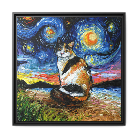 "Calico Night" Framed Canvas Wall Art
