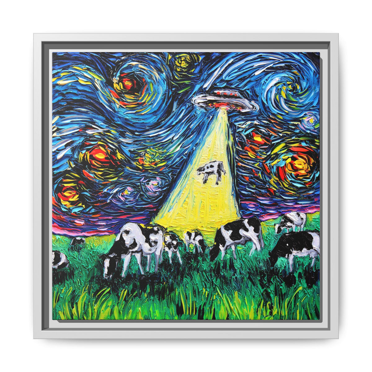 "van Gogh Was Never Abducted" Framed Canvas Wall Art