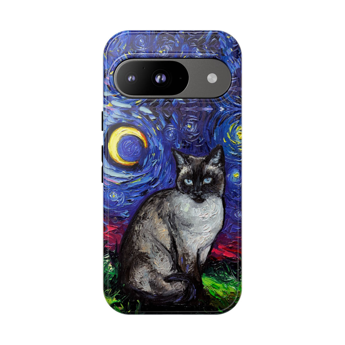 Siamese Cat Starry Night Art Phone Case