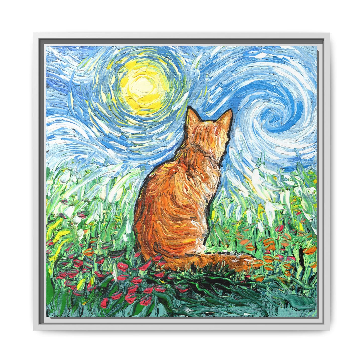 "Starry Morning" Framed Canvas Wall Art