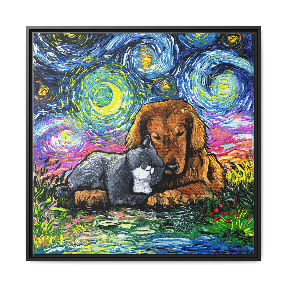 "Best Friends" Framed Canvas Wall Art