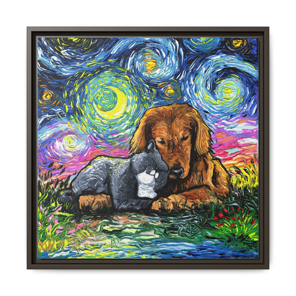 "Best Friends" Framed Canvas Wall Art