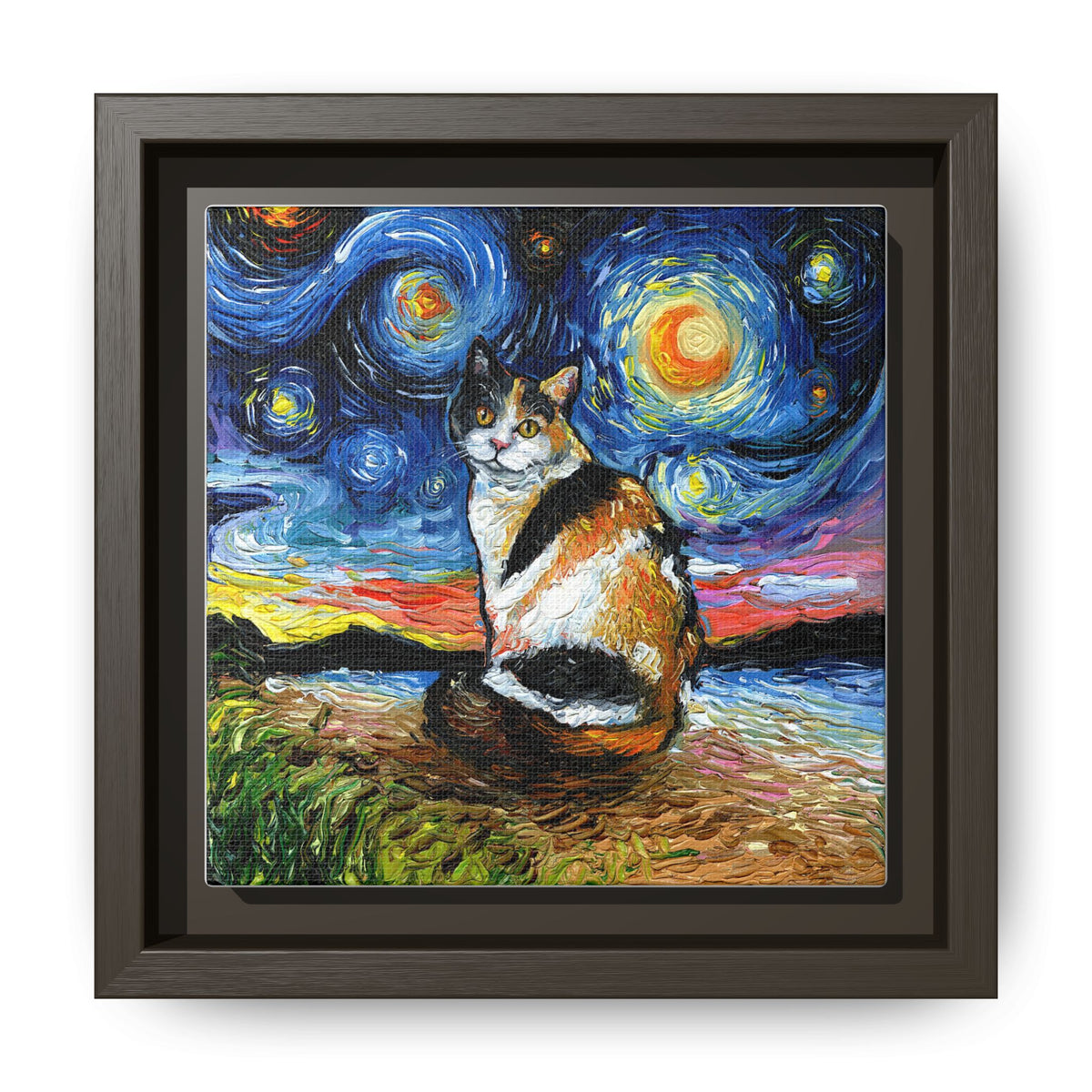 "Calico Night" Framed Canvas Wall Art