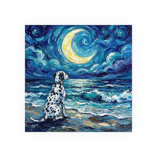"Beach Night - Dalmatian" Wall Art Paper Print