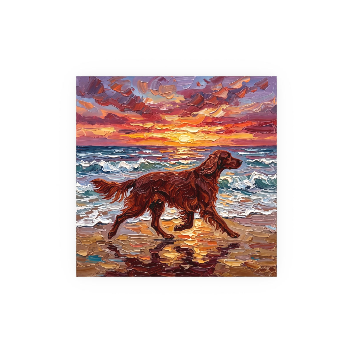 "Beach Day - Irish Setter" Wall Art Paper Print