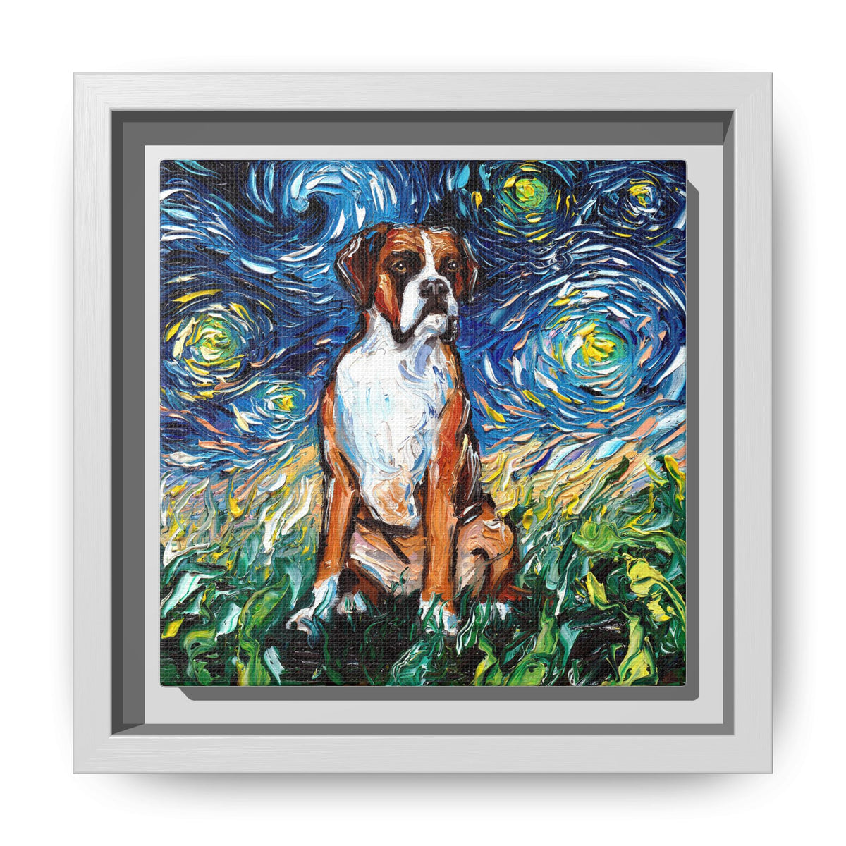 "Boxer Night" Framed Canvas Wall Art