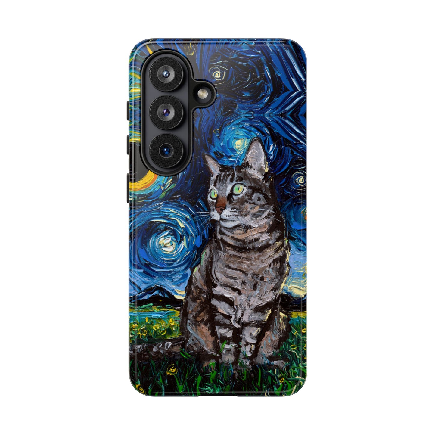 Tabby Cat Starry Night Art Phone Case