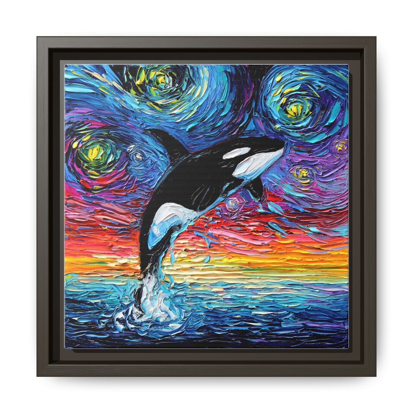 "Orca Night" Framed Canvas Wall Art