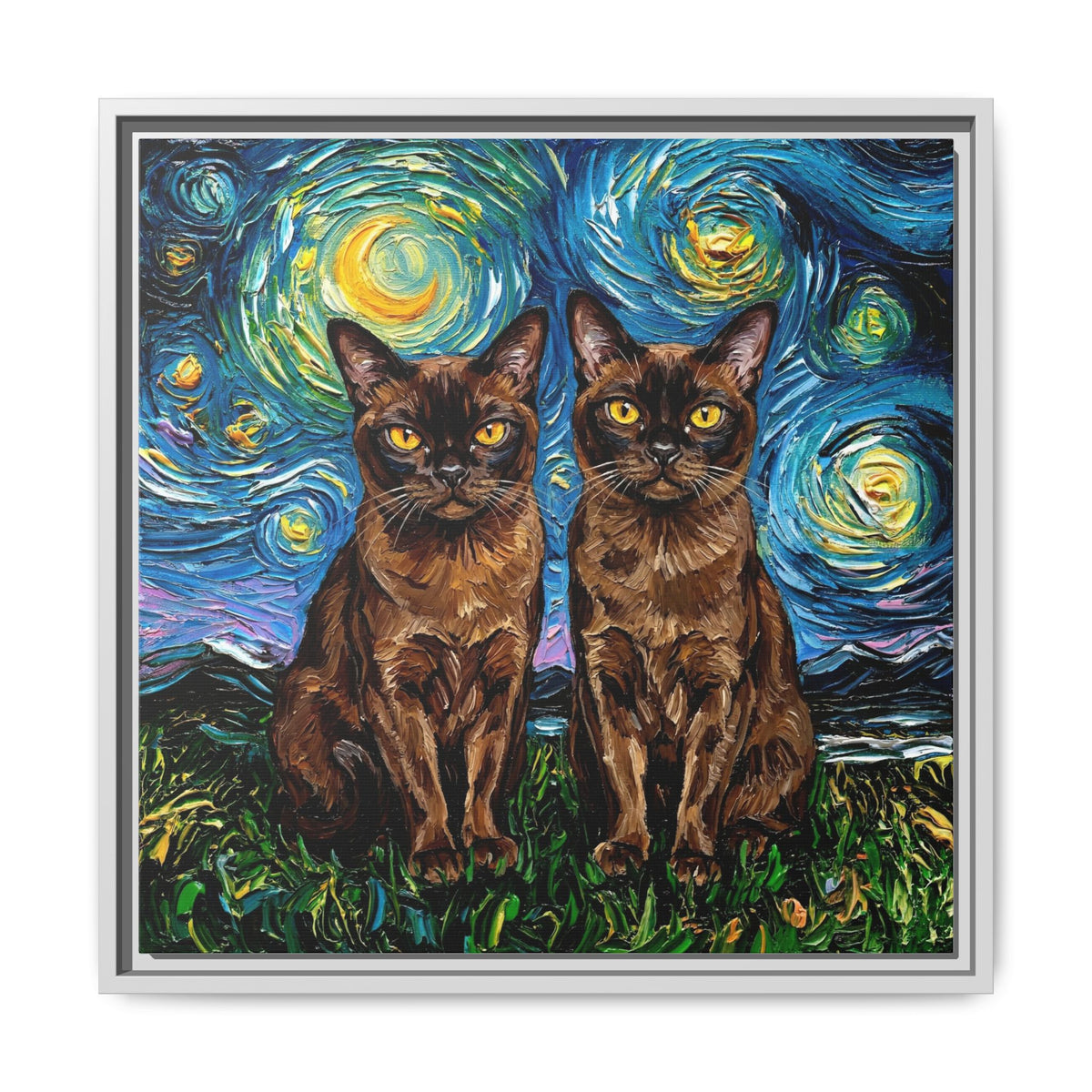 "Burmese Night" Framed Canvas Wall Art