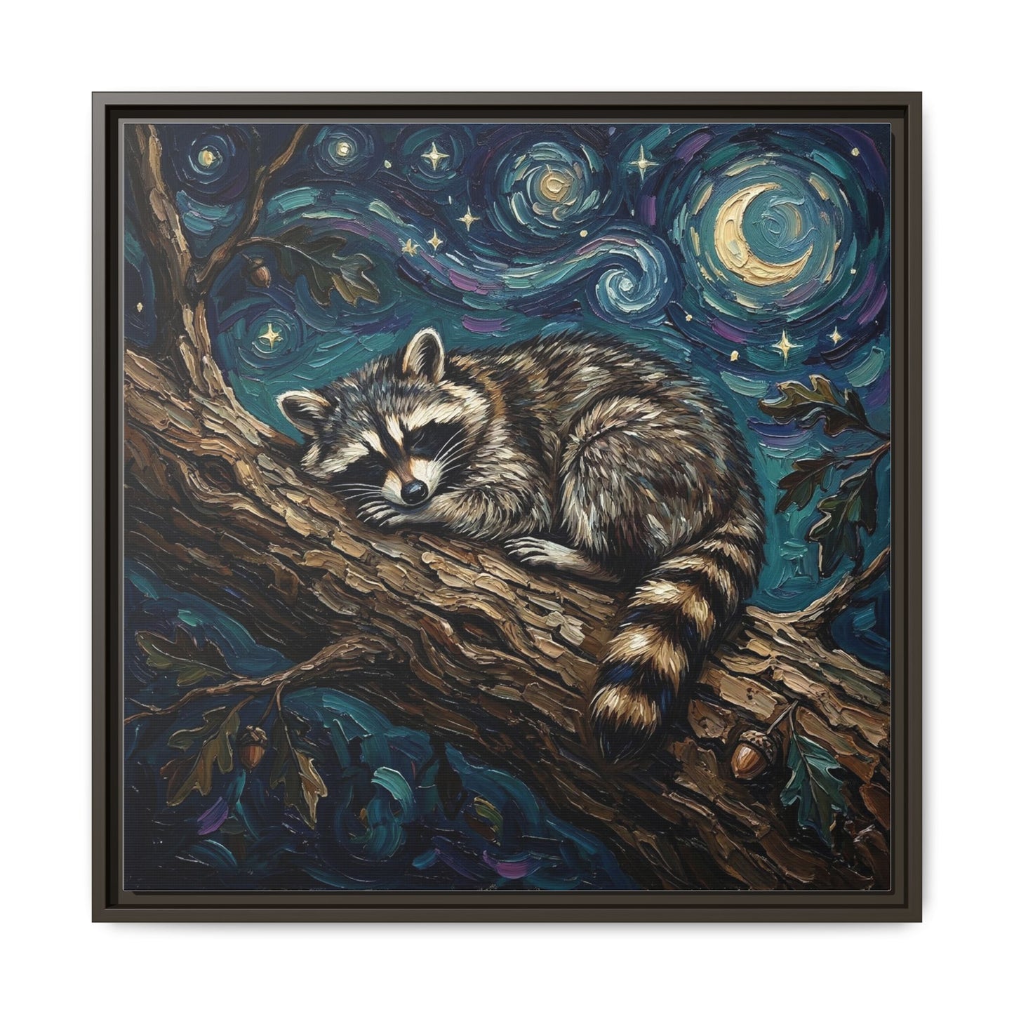 "Midnight Bandit" Framed Canvas Wall Art