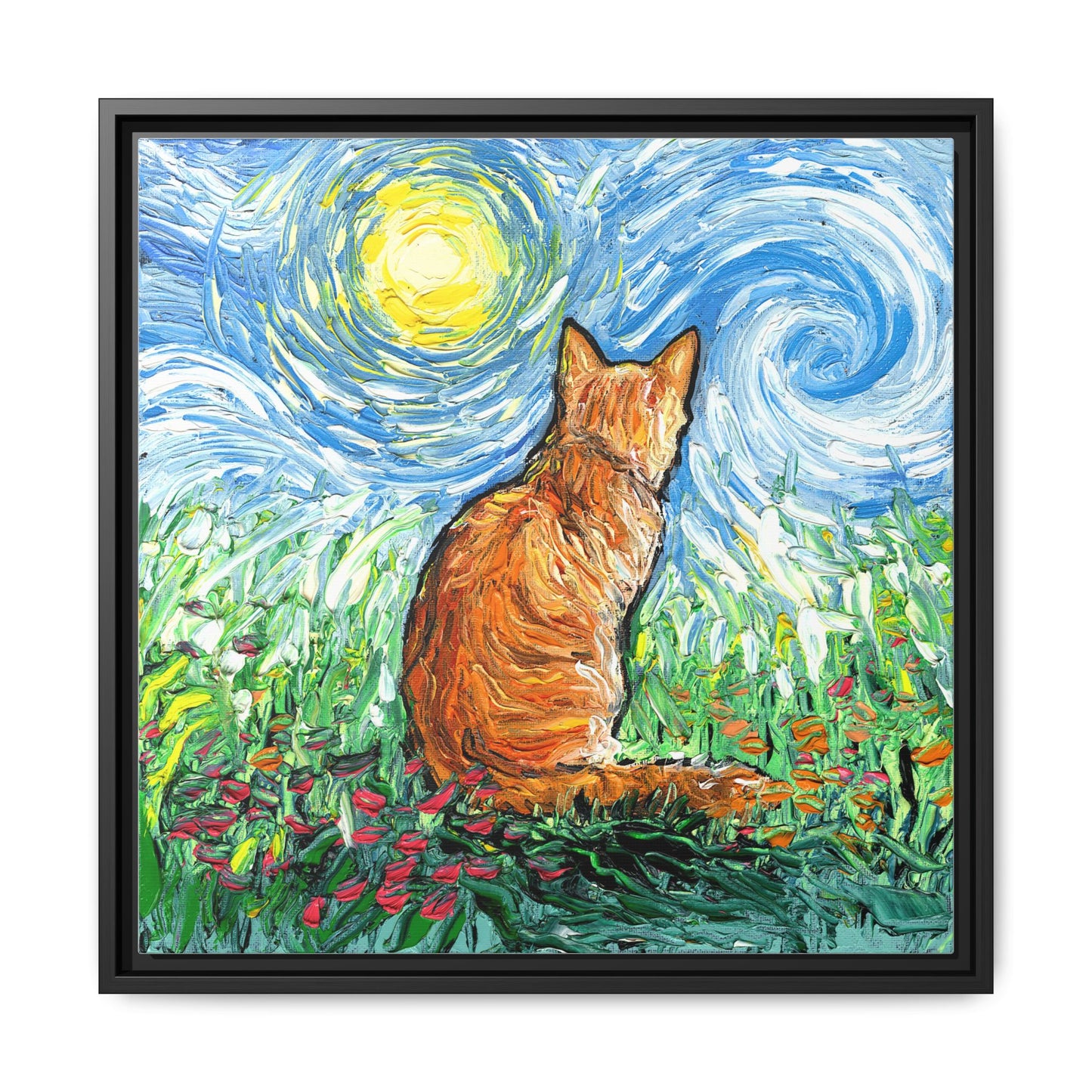 "Starry Morning" Framed Canvas Wall Art