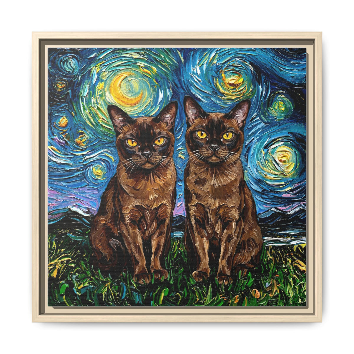 "Burmese Night" Framed Canvas Wall Art
