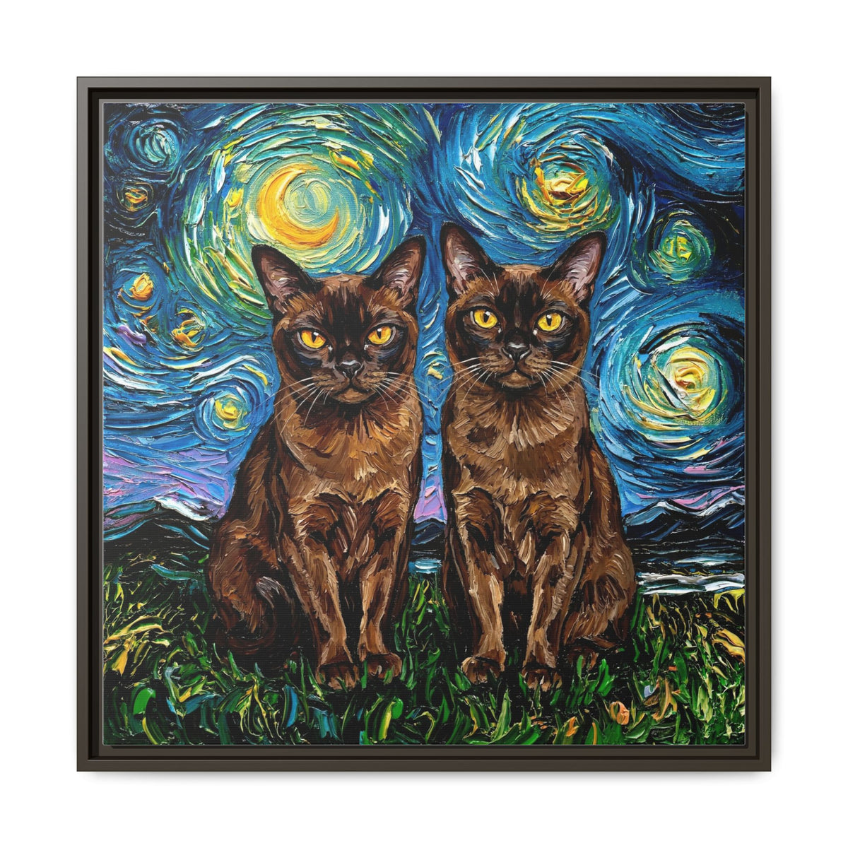 "Burmese Night" Framed Canvas Wall Art