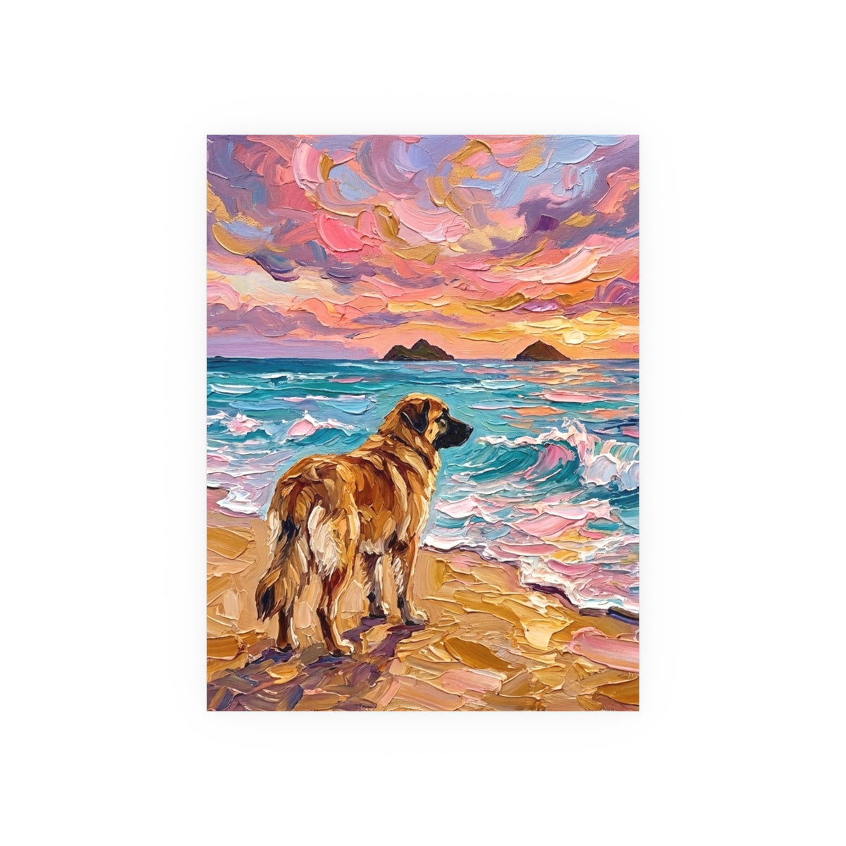 Beach Day - Leonberger" Wall Art Paper Print