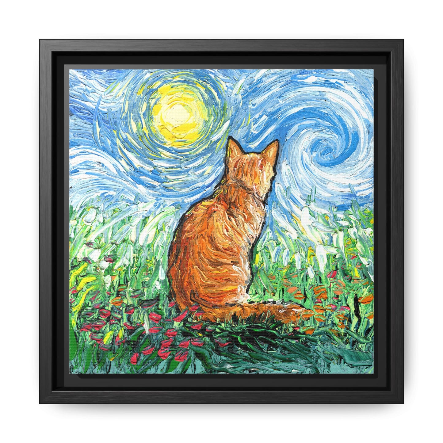 "Starry Morning" Framed Canvas Wall Art