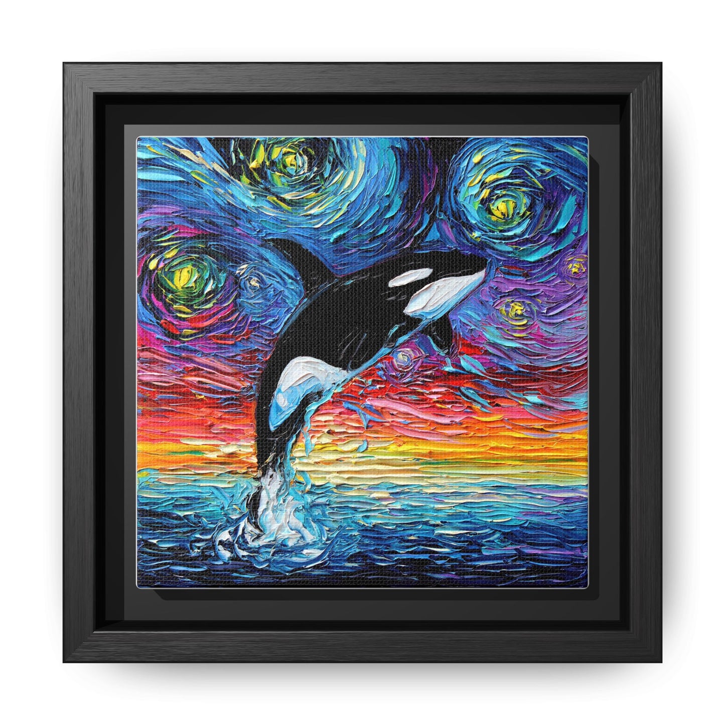 "Orca Night" Framed Canvas Wall Art