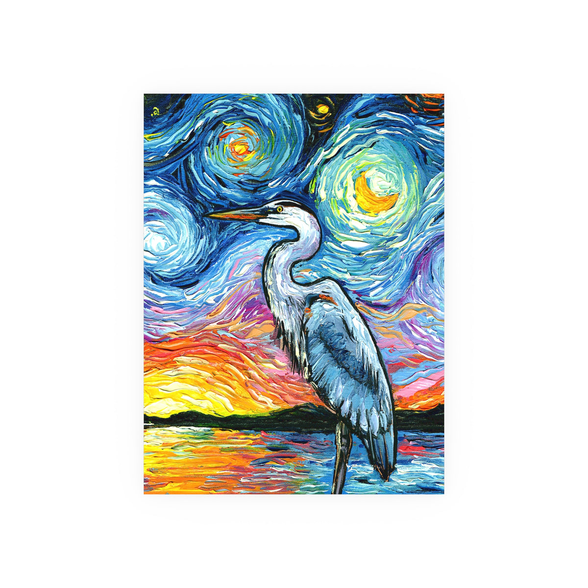 "Blue Heron" Wall Art Paper Print