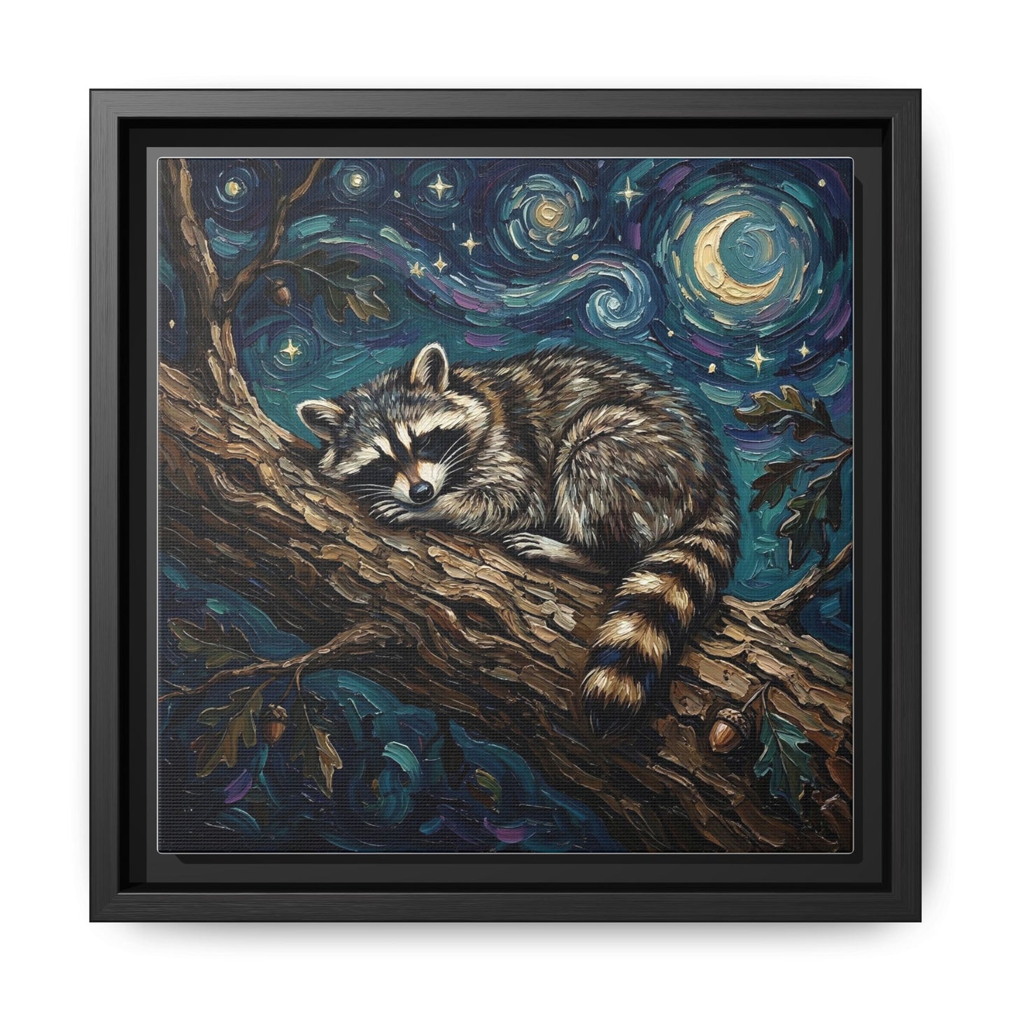 "Midnight Bandit" Framed Canvas Wall Art