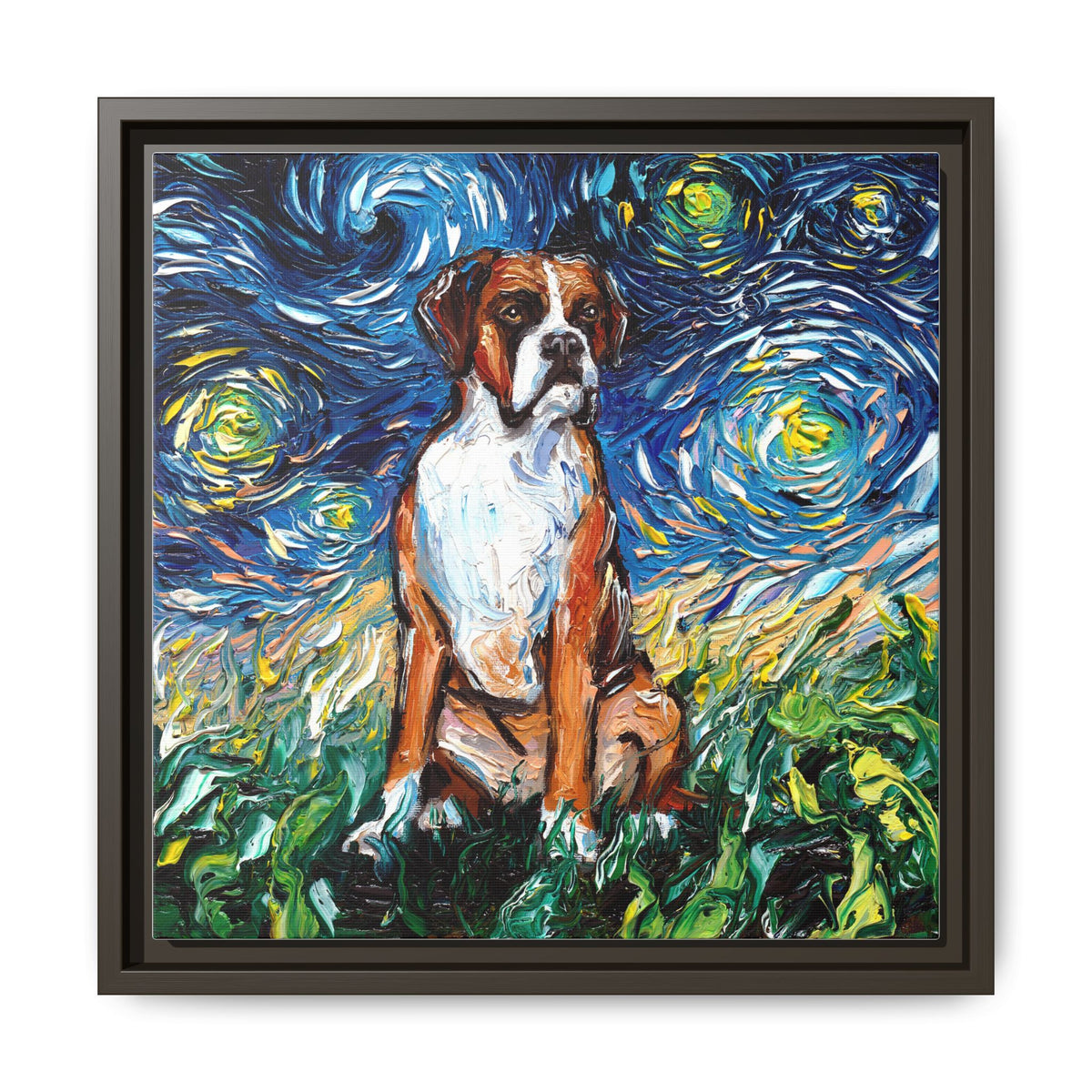 "Boxer Night" Framed Canvas Wall Art