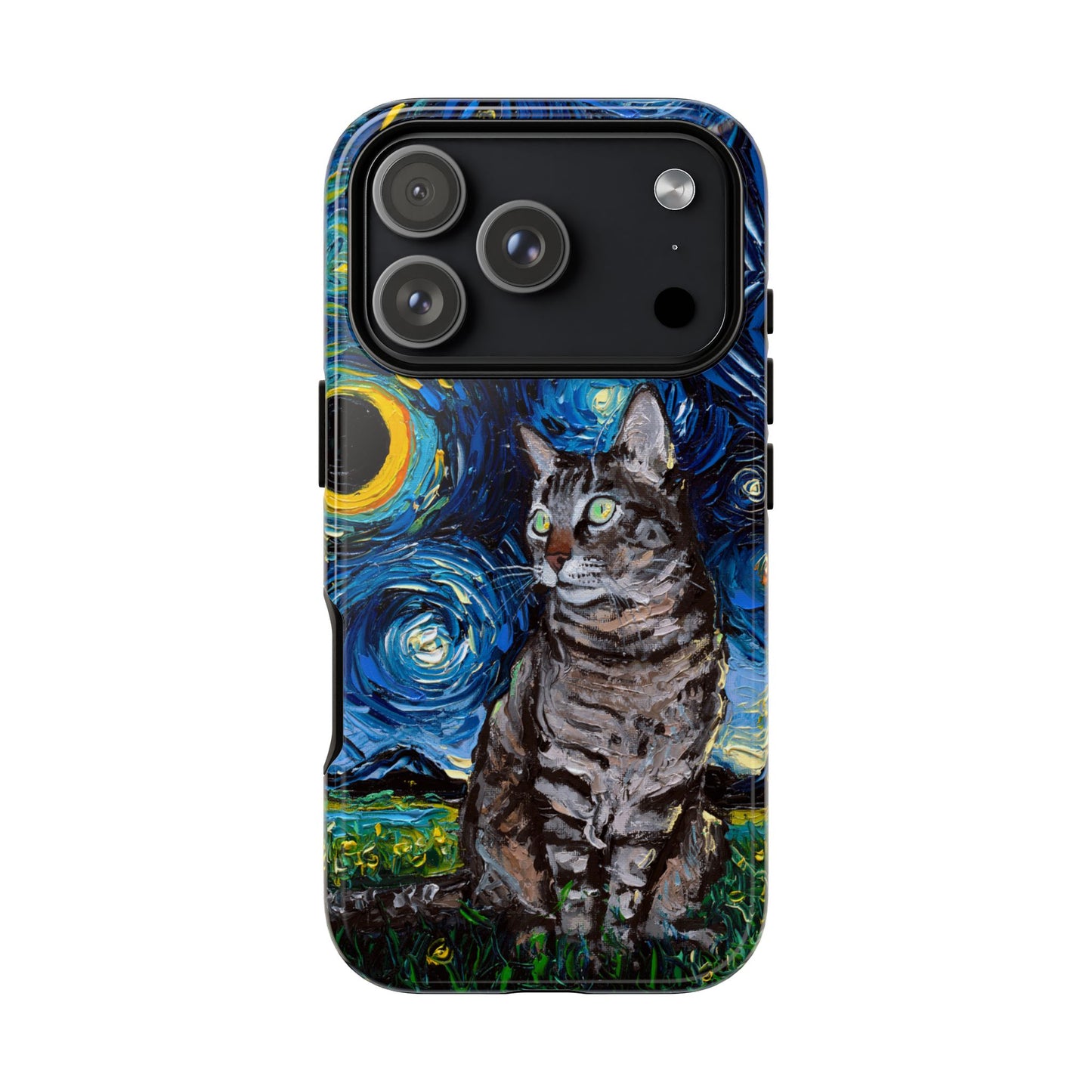 Tabby Cat Starry Night Art Phone Case