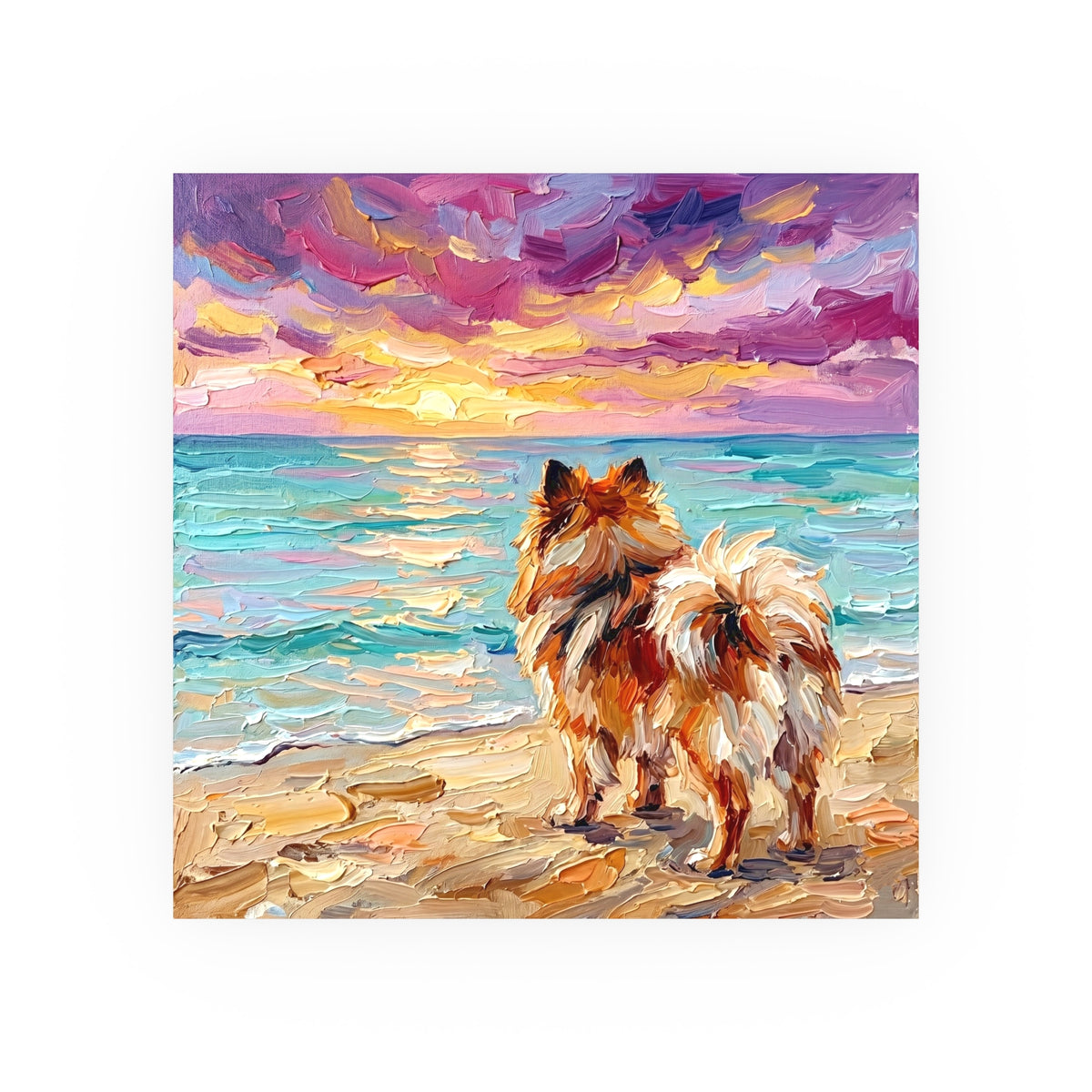 "Summer Sunset - Pomeranian" Wall Art Paper Print