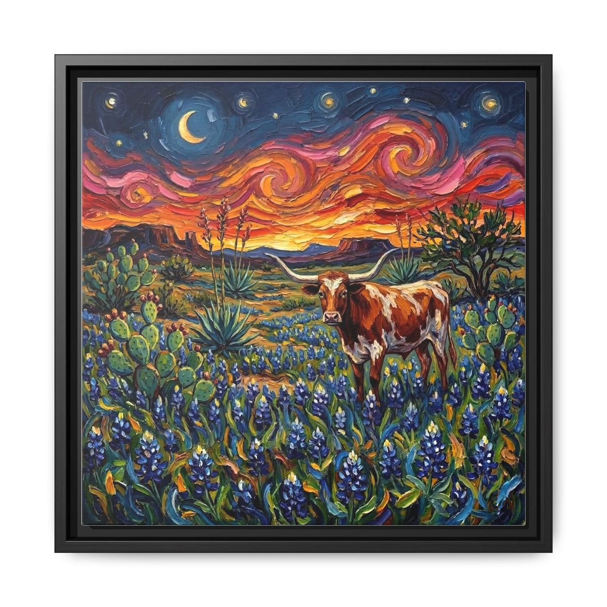 "Texas Night" Framed Canvas Wall Art