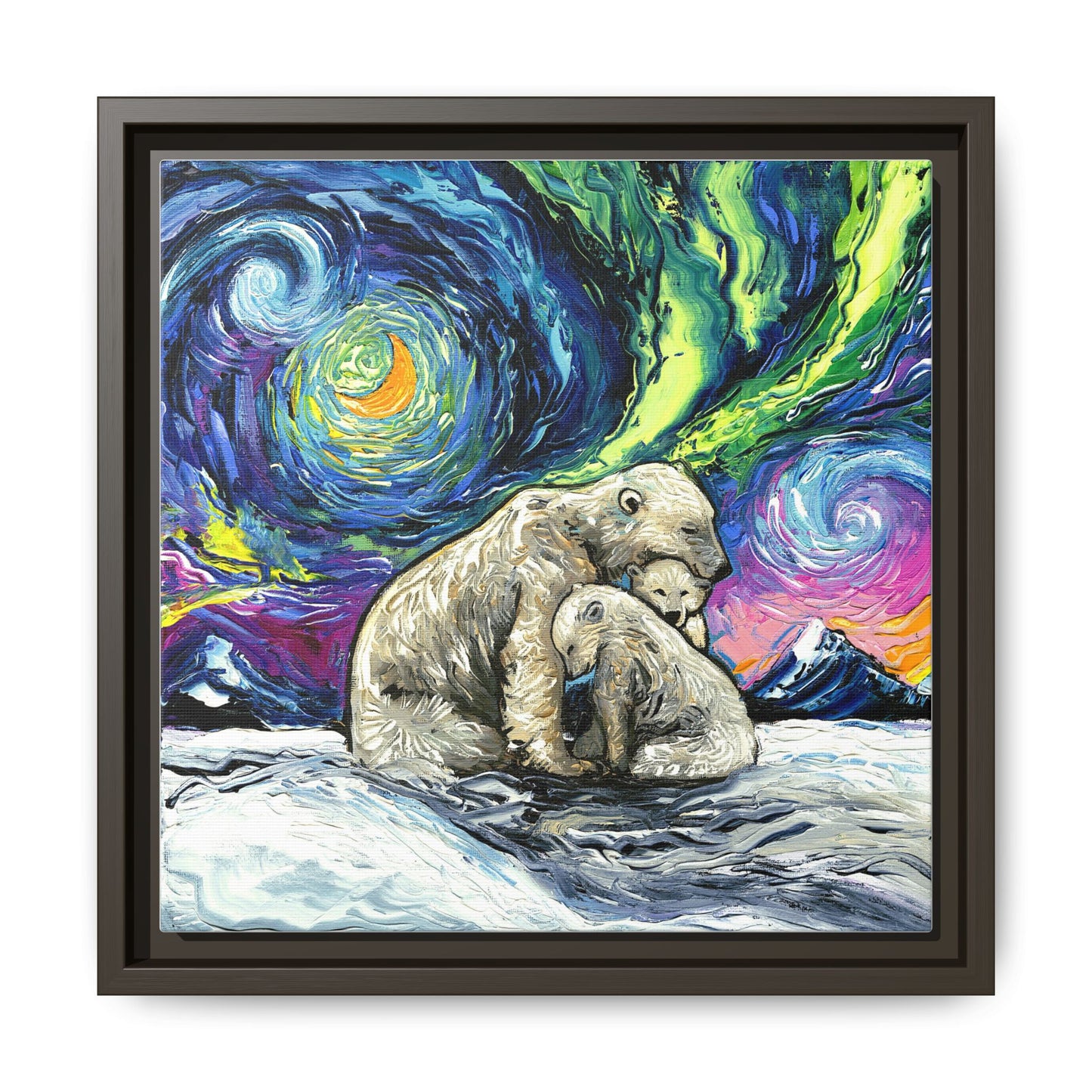 "Polar Night" Framed Canvas Wall Art