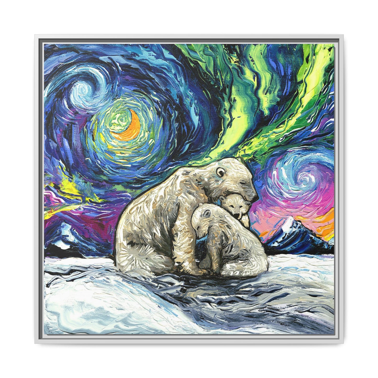 "Polar Night" Framed Canvas Wall Art