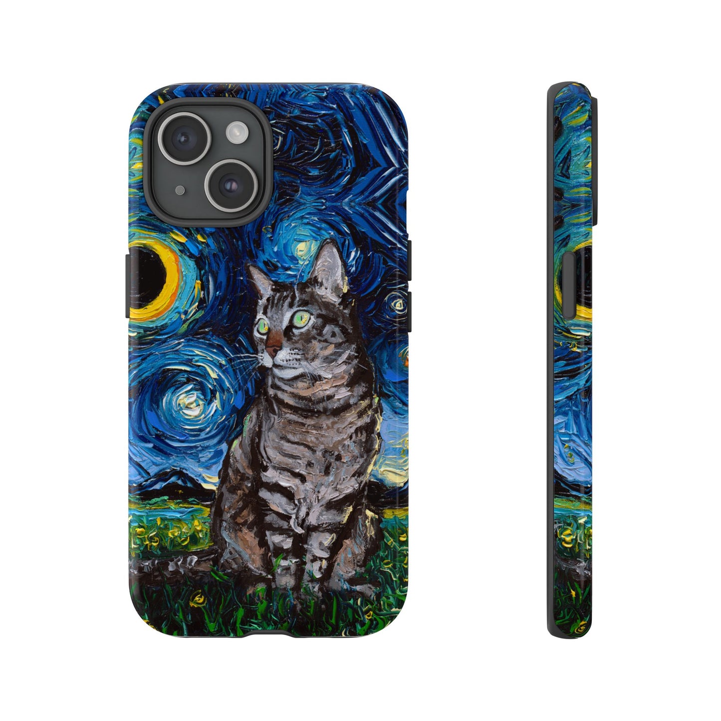 Tabby Cat Starry Night Art Phone Case