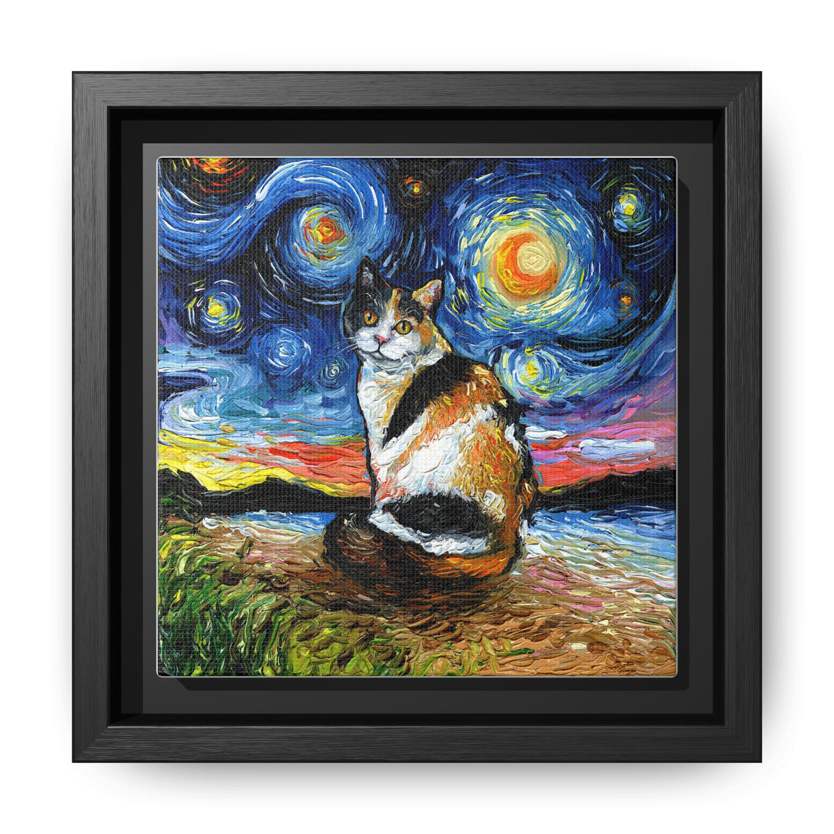 "Calico Night" Framed Canvas Wall Art