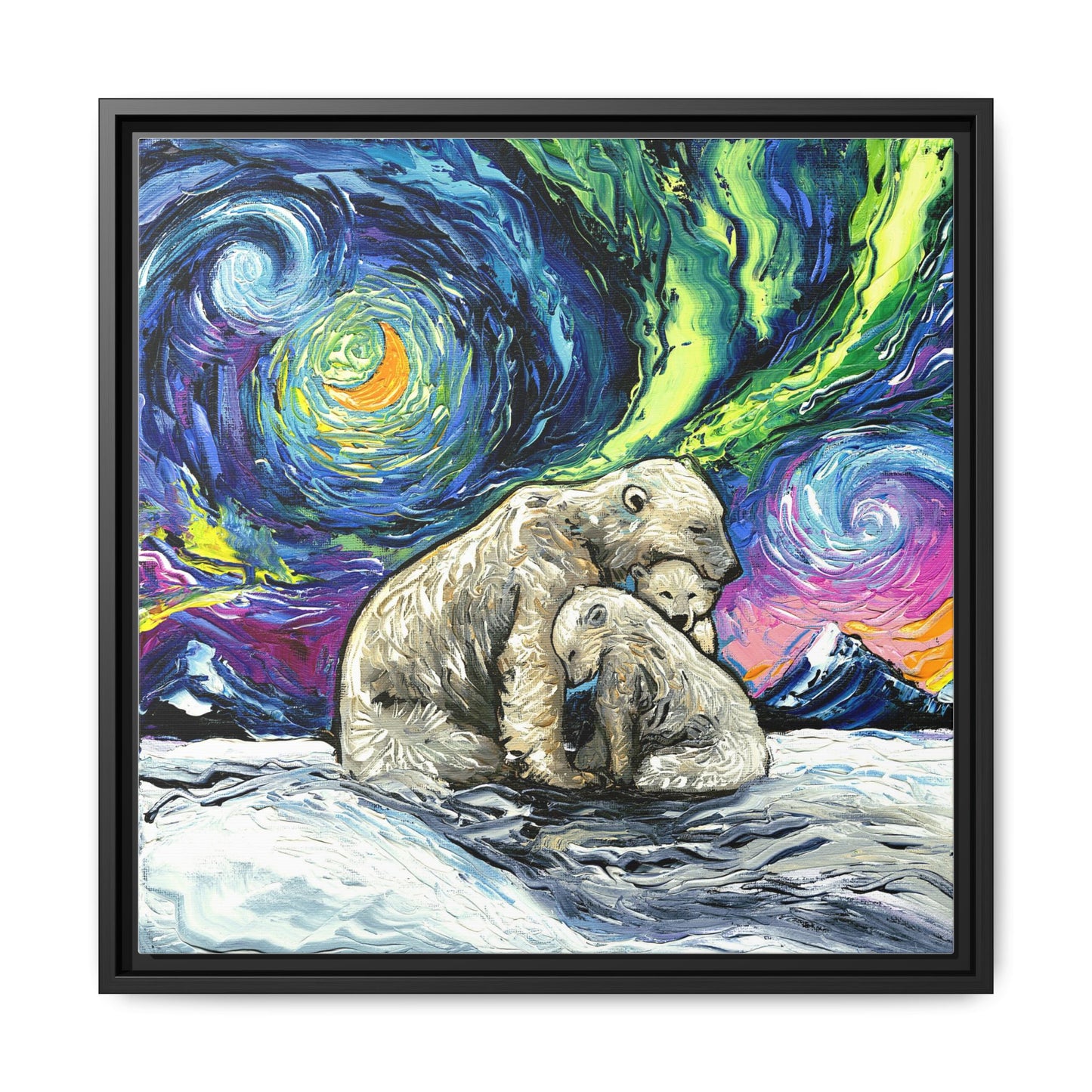 "Polar Night" Framed Canvas Wall Art