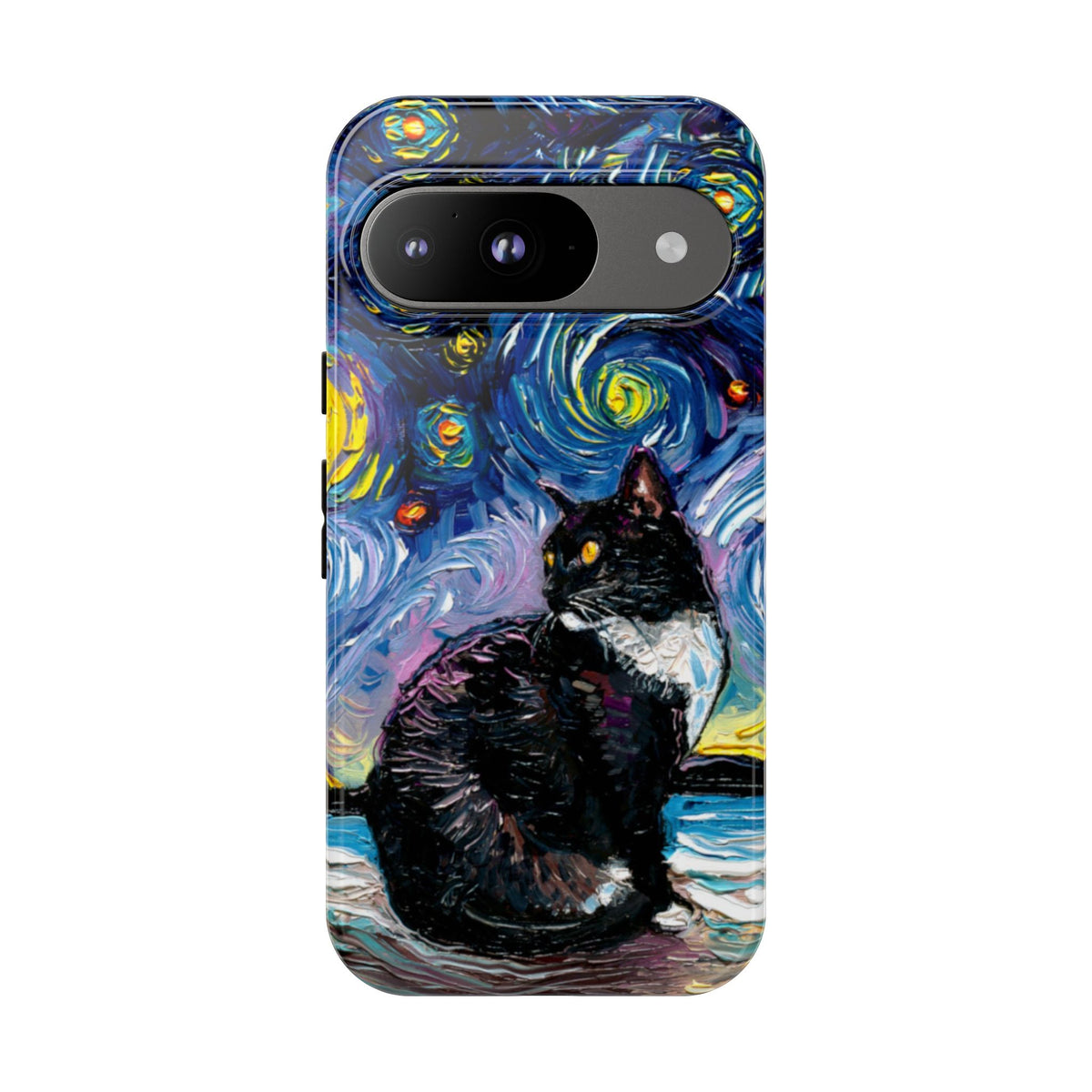 Tuxedo Cat Starry Night Art Phone Case
