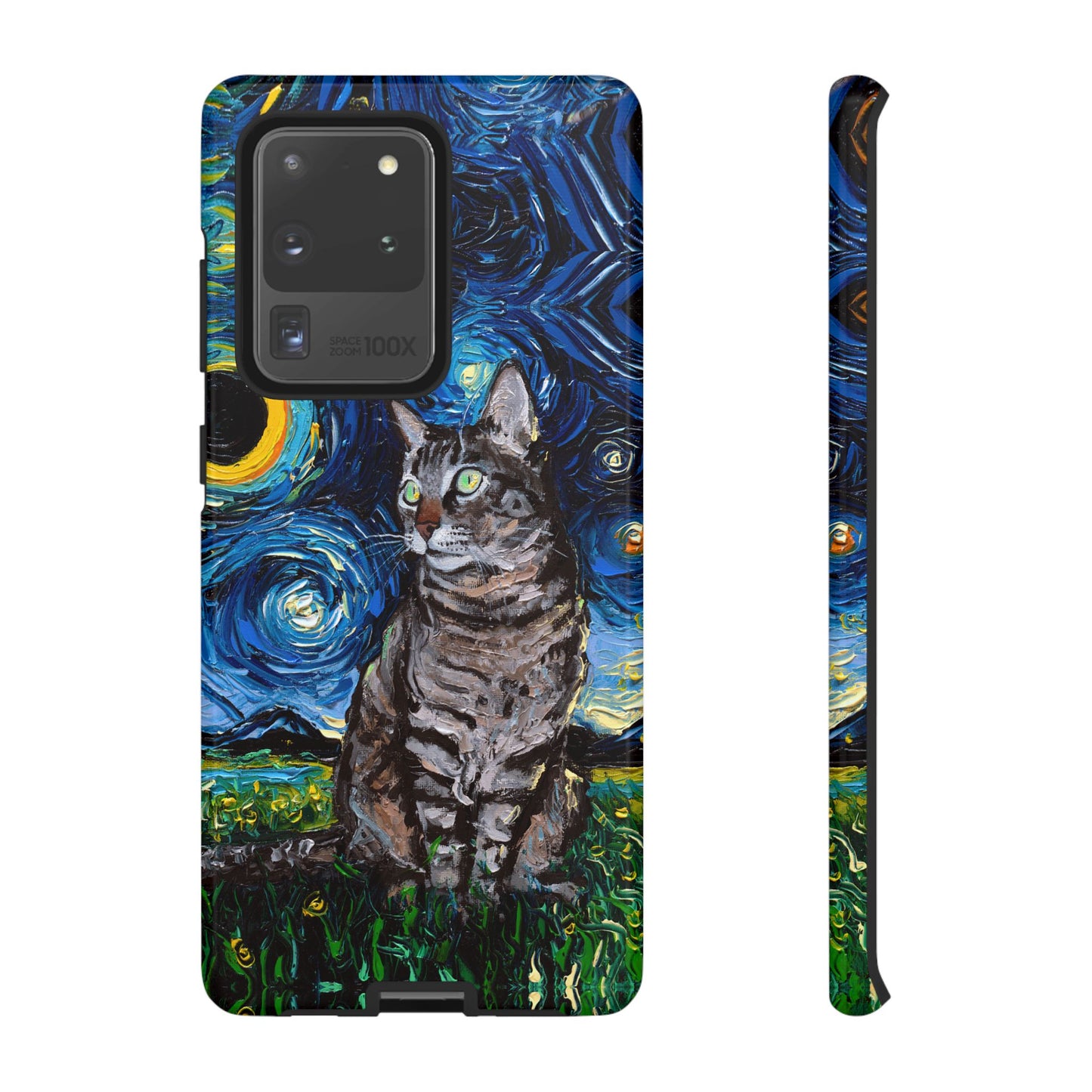 Tabby Cat Starry Night Art Phone Case
