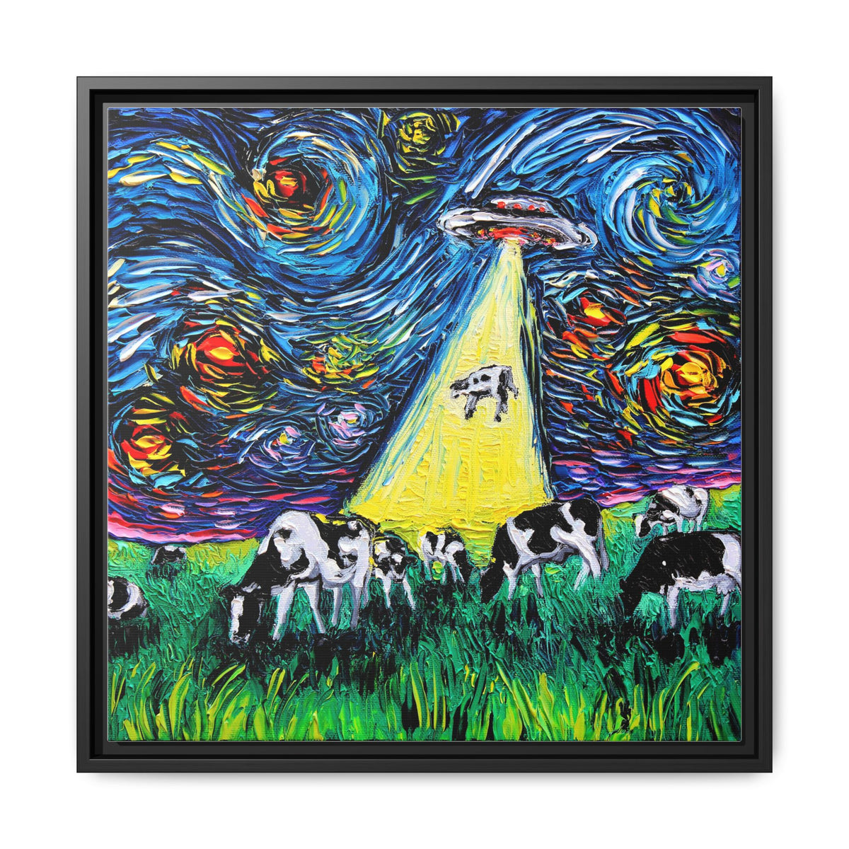"van Gogh Was Never Abducted" Framed Canvas Wall Art
