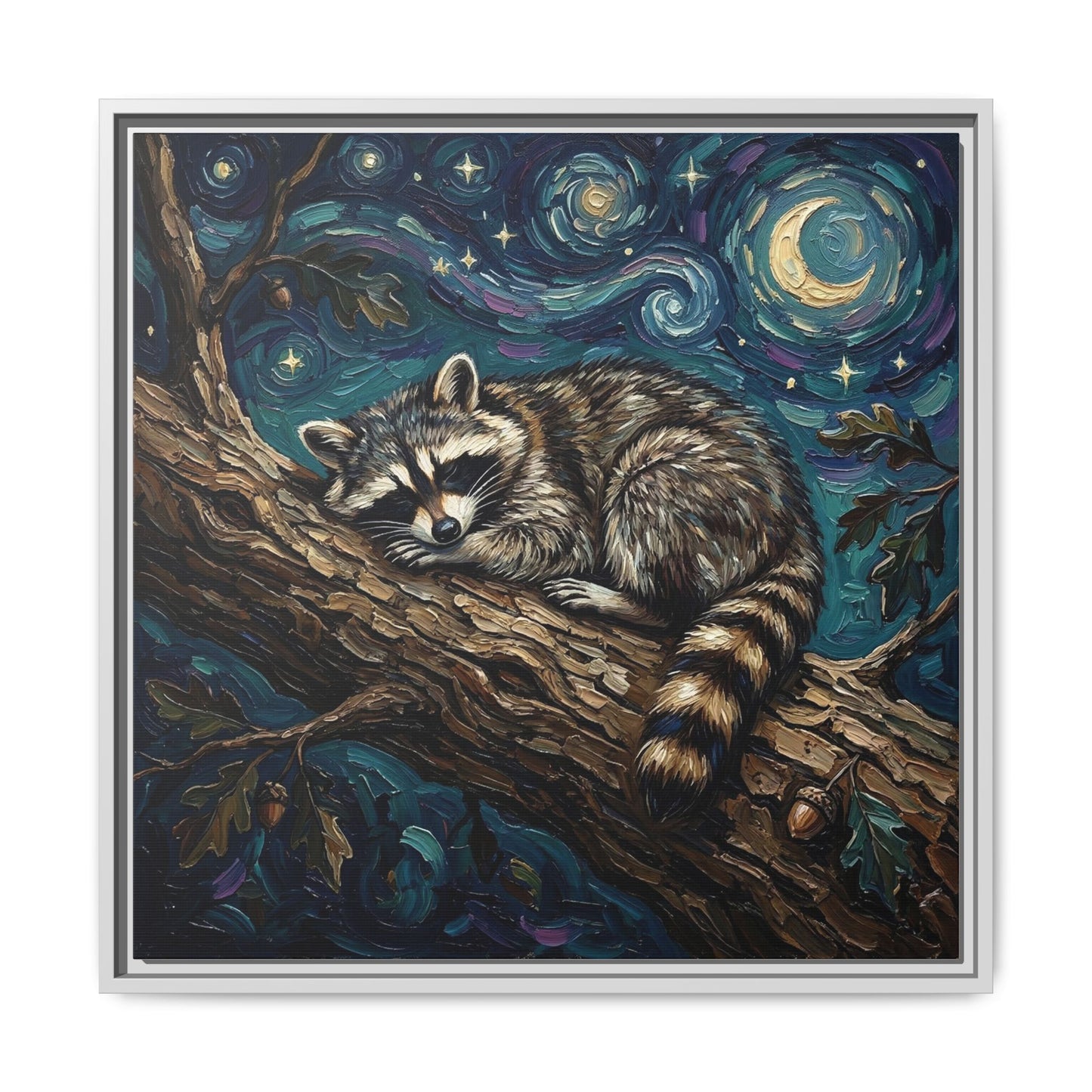 "Midnight Bandit" Framed Canvas Wall Art